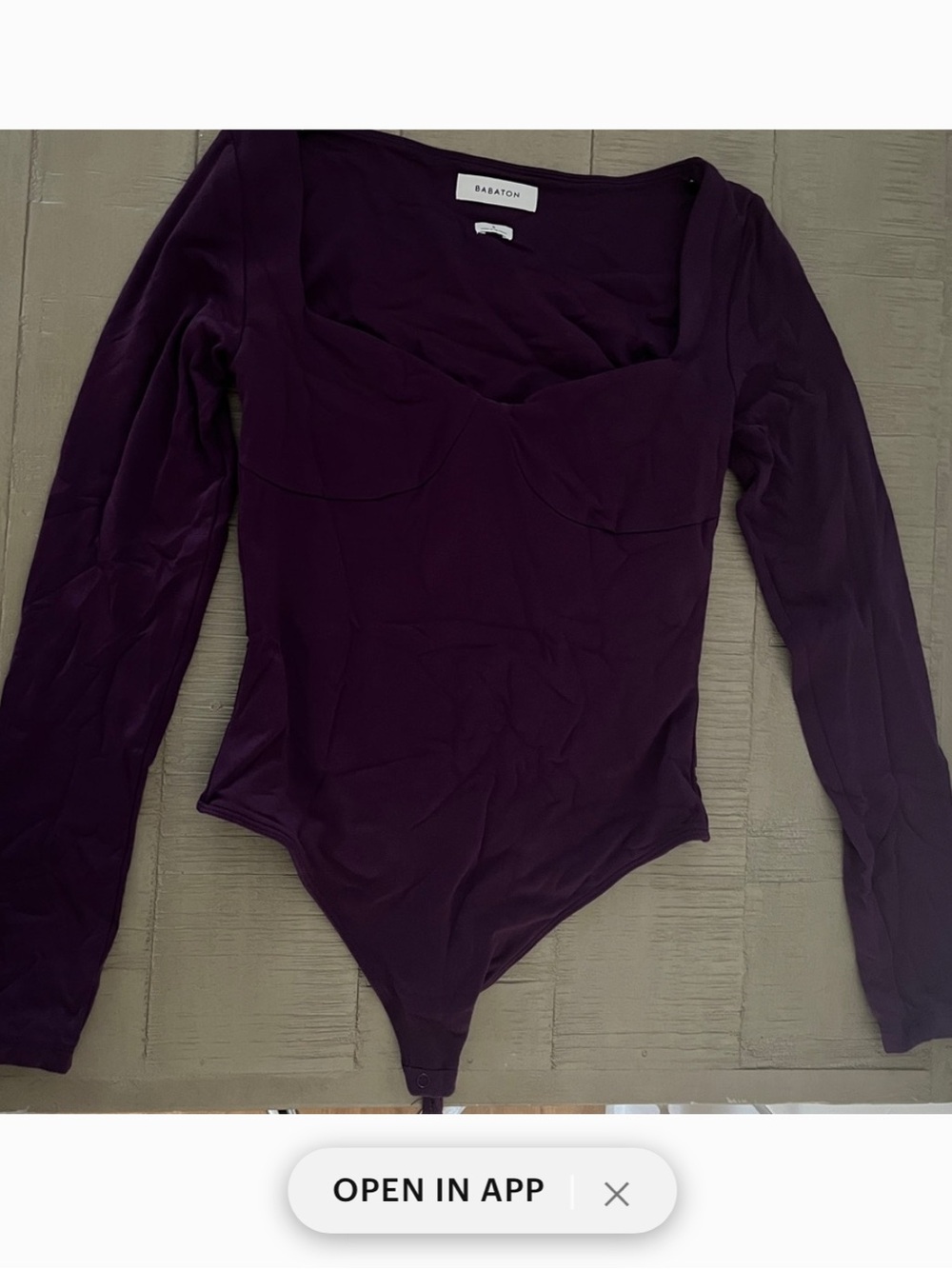 Aritzia Babaton Deep Purple Long-Sleeve Contour Bodysuit